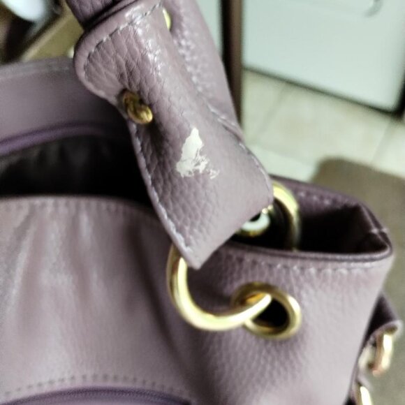 TAUPE LEATHER BAG BY LANZHIXIN (NT) - Picture 8 of 8